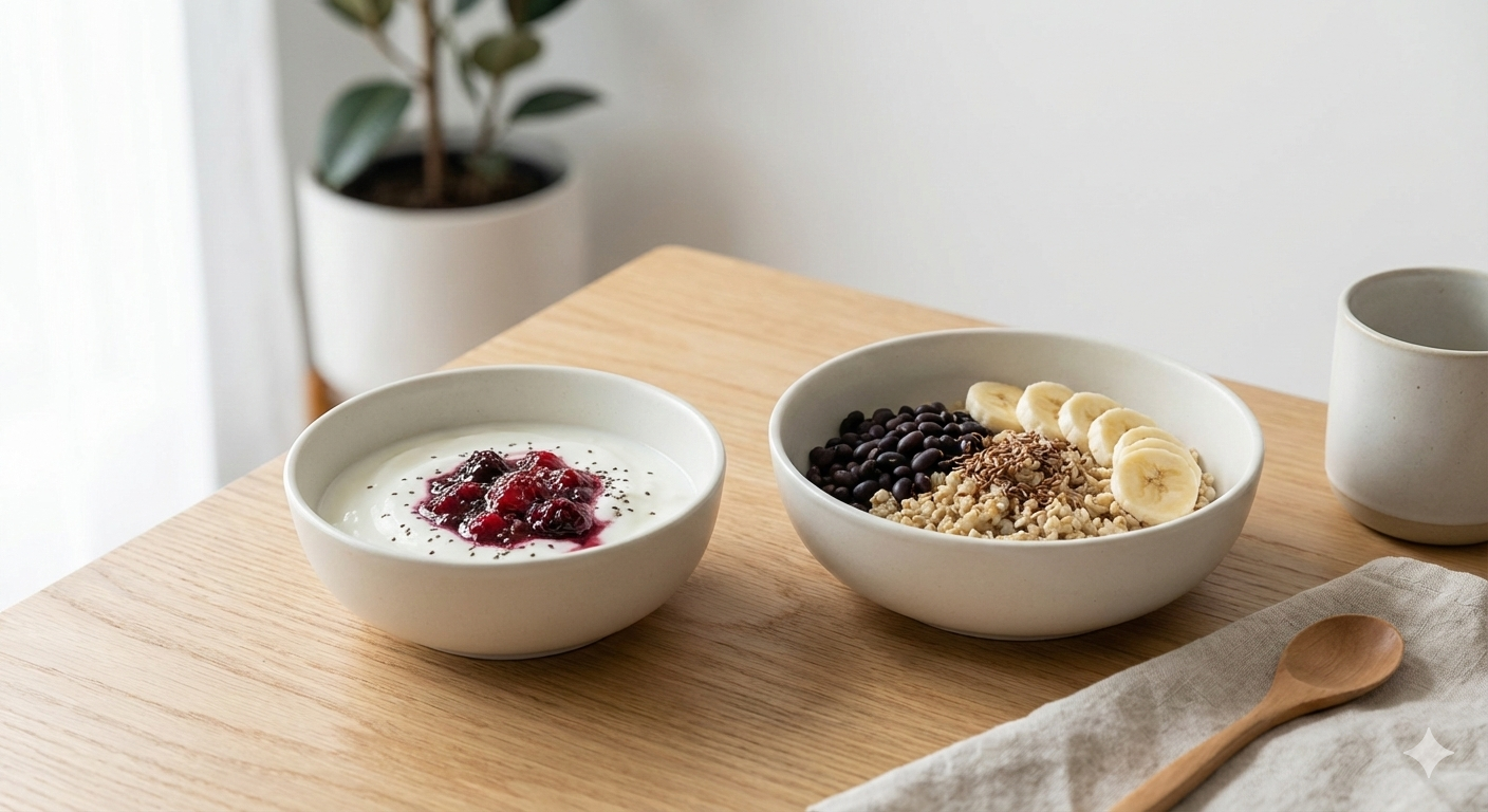 Illustration of gut-friendly foods